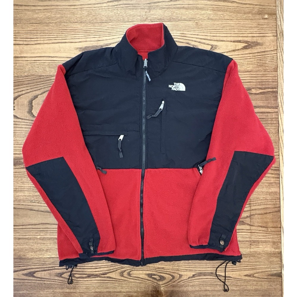 Vintage 90s The North Face Men's XL Red/Black Denali Full Zip Polartec Jacket